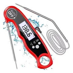 BITART - Termómetro Digital De Carne De Doble Sonda Con Alarma