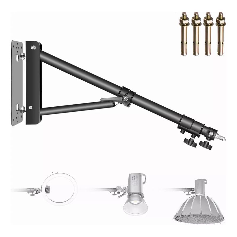 MUNDO MAGIA - Base O Soporte De Pared Ajustable Para Aro De Luz