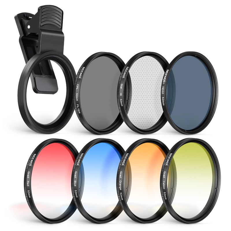 NEEWER - 52mm Filtro De Cpl Nd Star Degradad P Celular 16 15 14 Pro Max S25 S22
