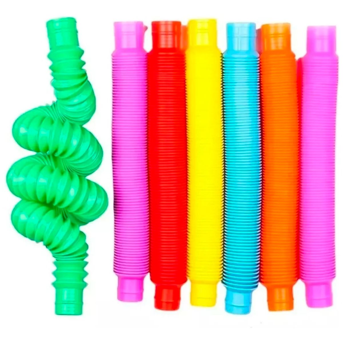 GENERICO - 6 Pop It Tube - Pop It Tubo 6 Piezas Colores Surtidos