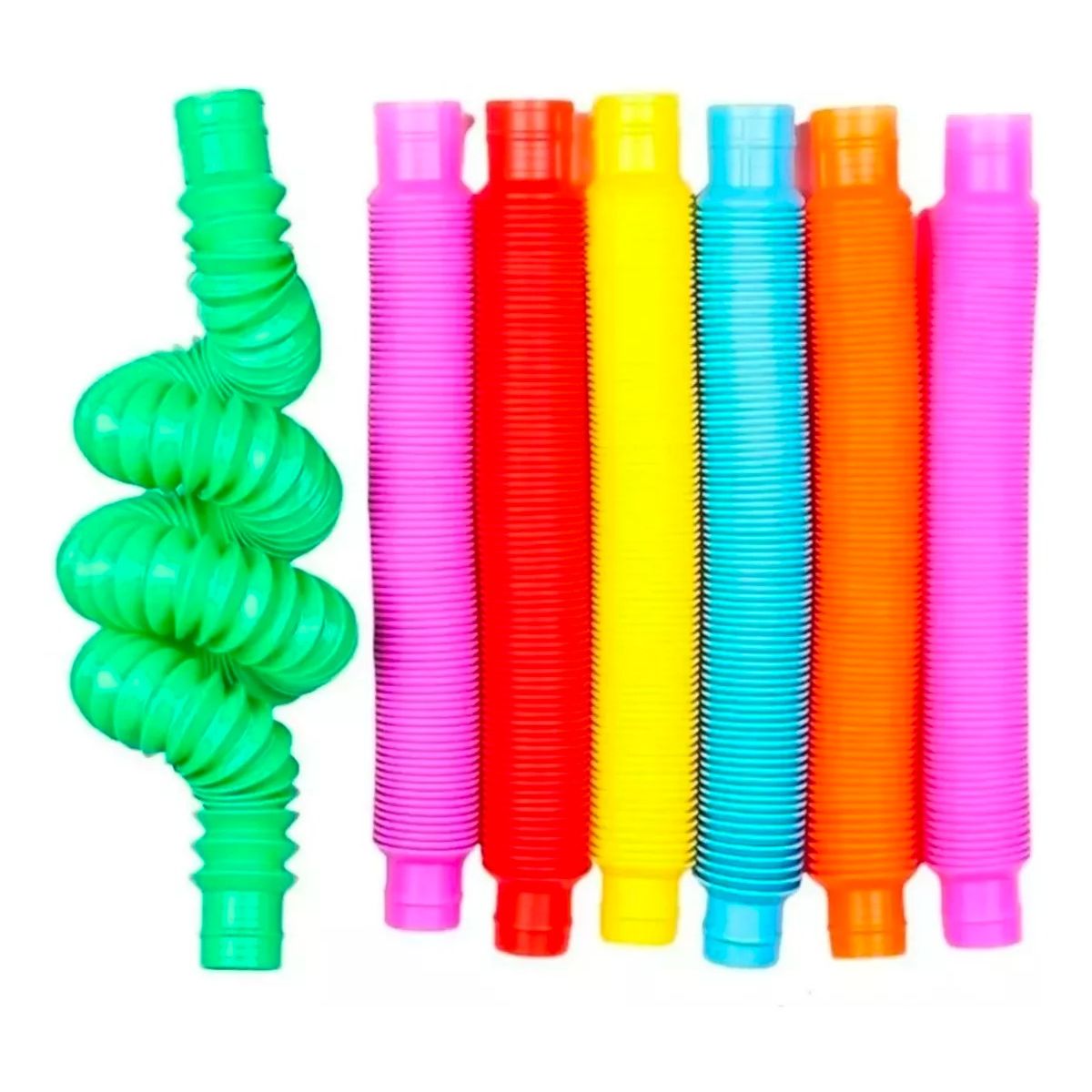 GENERICO - 6 Pop It Tube - Pop It Tubo 6 Piezas Colores Surtidos