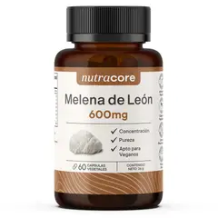 NUTRACORE - Melena de Leon Natural 600mg - 60 Capsulas Vegetales -