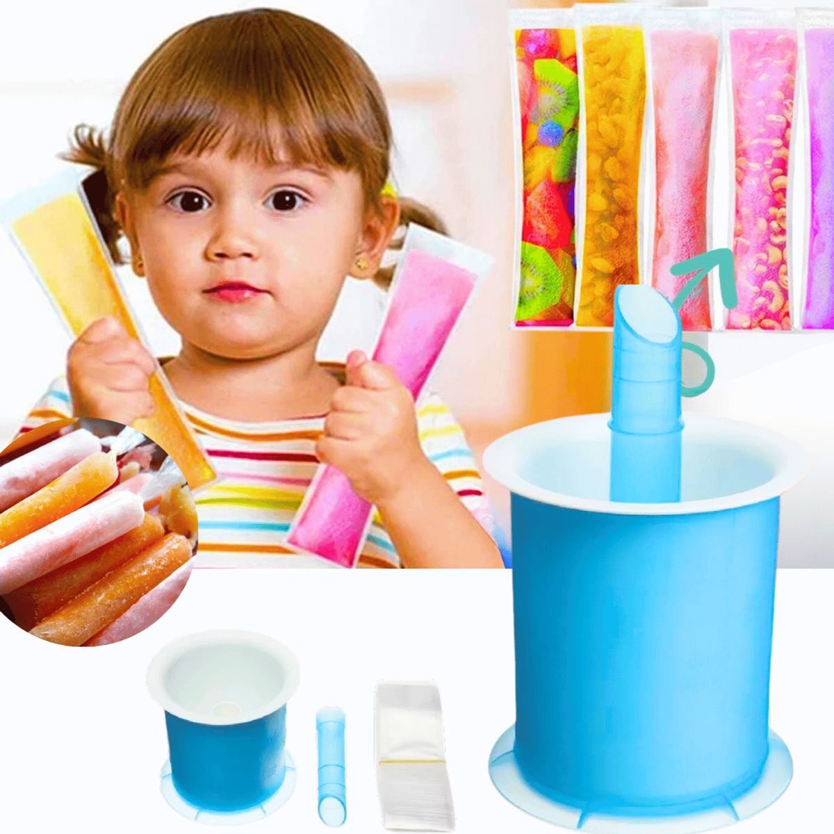 LINE - Molde Manual Para Cubos Helados Caseros + 20 Bolsas
