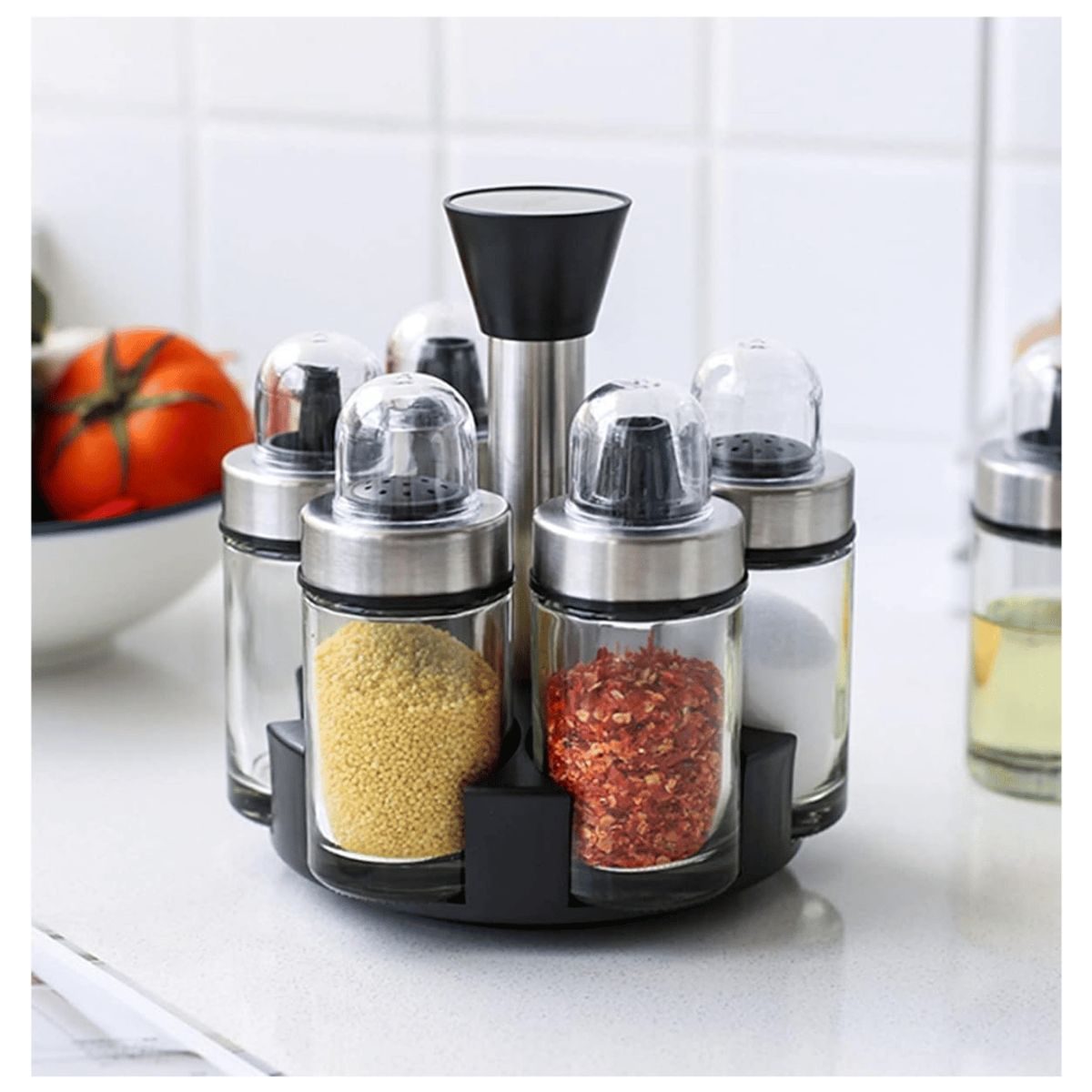 LINE - Especiero Giratorio Organizador Condimenteros Liquidos Y Solidos
