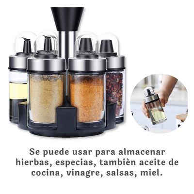 Imagen 2 del producto Especiero Giratorio Organizador Condimenteros Liquidos Y Solidos