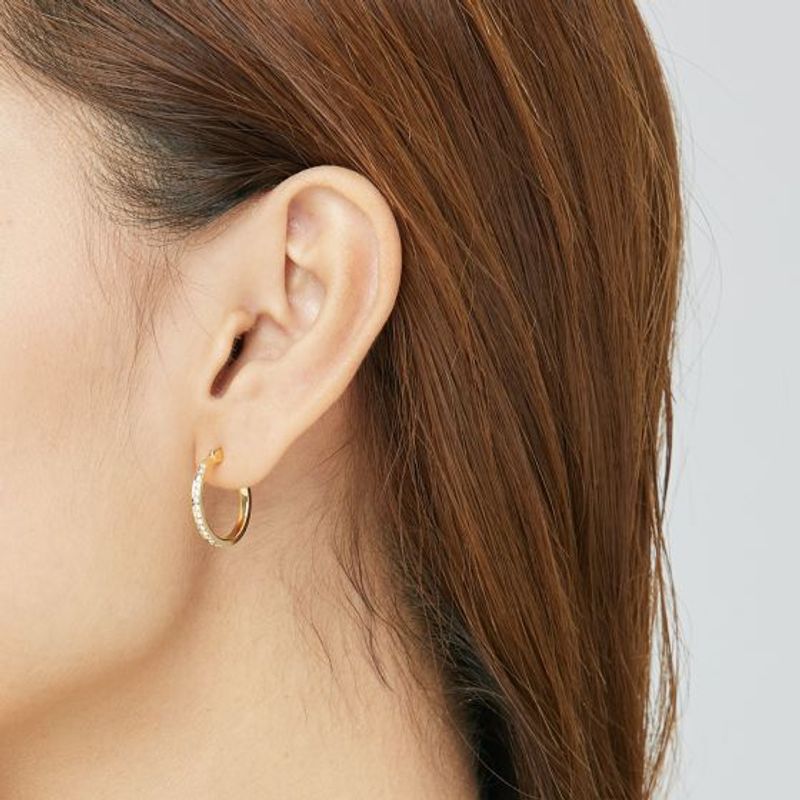 BLOOM CRYSTAL - Argollas Eternity cerradas con cristal de Austria de 18mm en oro