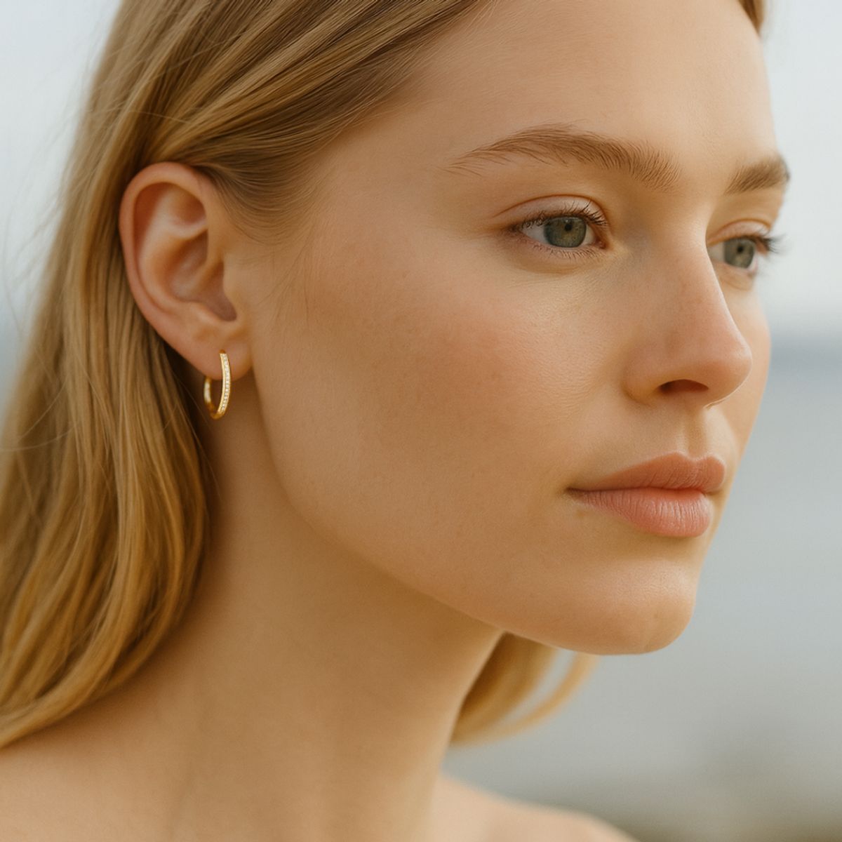 BLOOM CRYSTAL - Argollas Eternity cerradas 18 mm con cristal de Austria en or