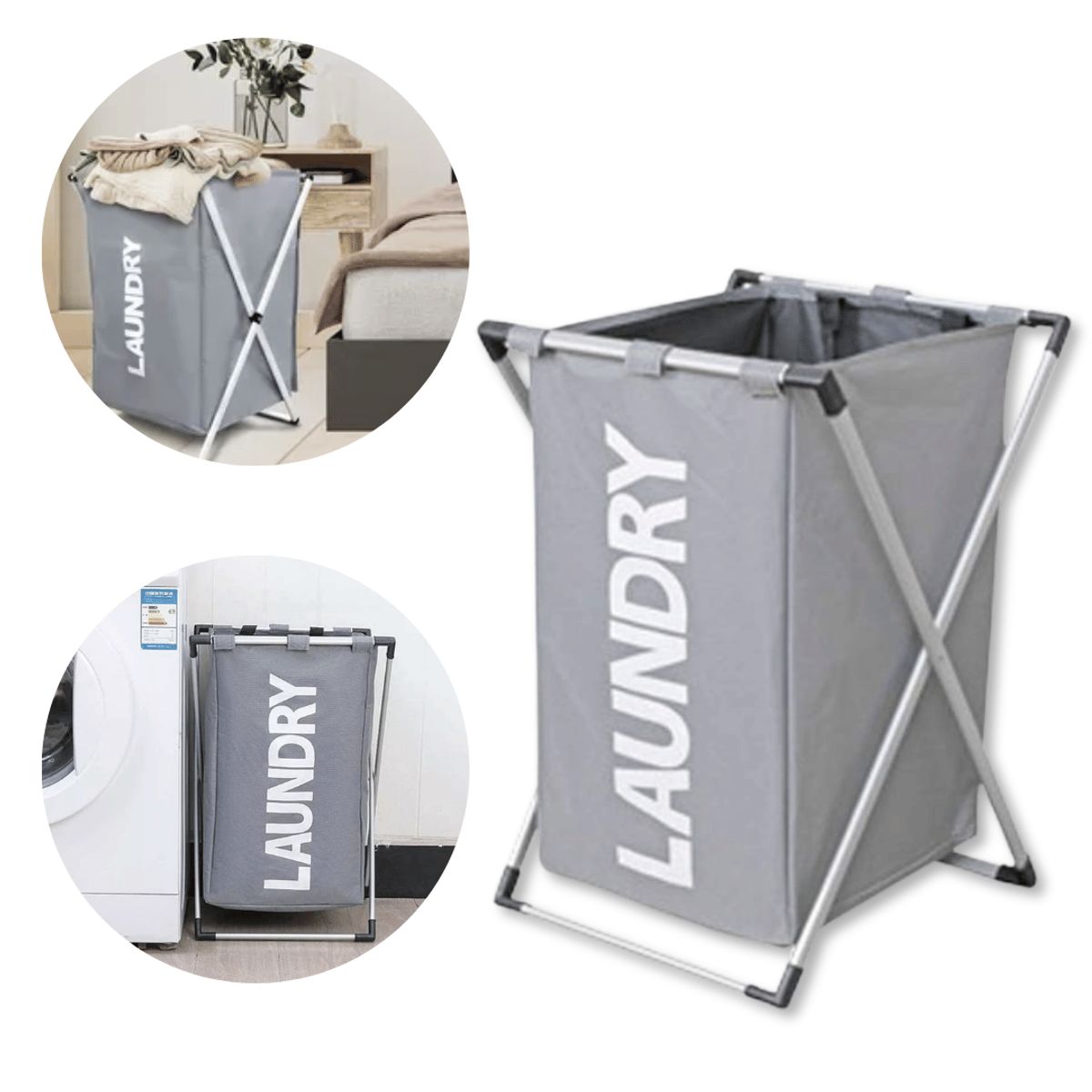 LINE - Canasto Ropa Sucia Plegable Tela Diseño Simple