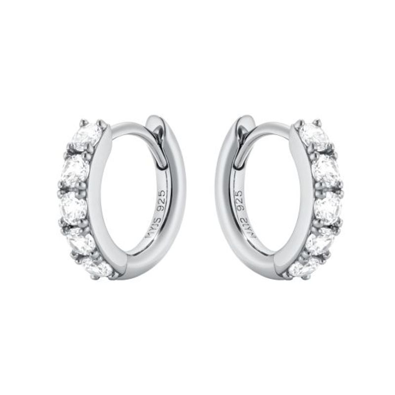 BLOOM CRYSTAL - Argollas Eternity Bold de 12mm con Cristal de Austria en plata de ley