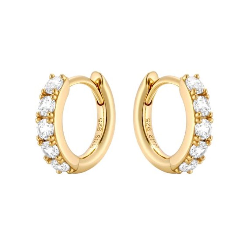 BLOOM CRYSTAL - Argollas Eternity Bold de 12mm con Cristal de Austria en plata de ley