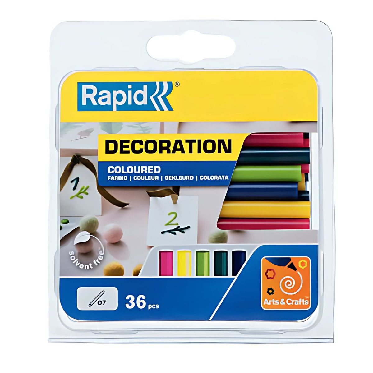 RAPID - 36 Barras De Silicona 7mm De 90mm Largo Colores - SC