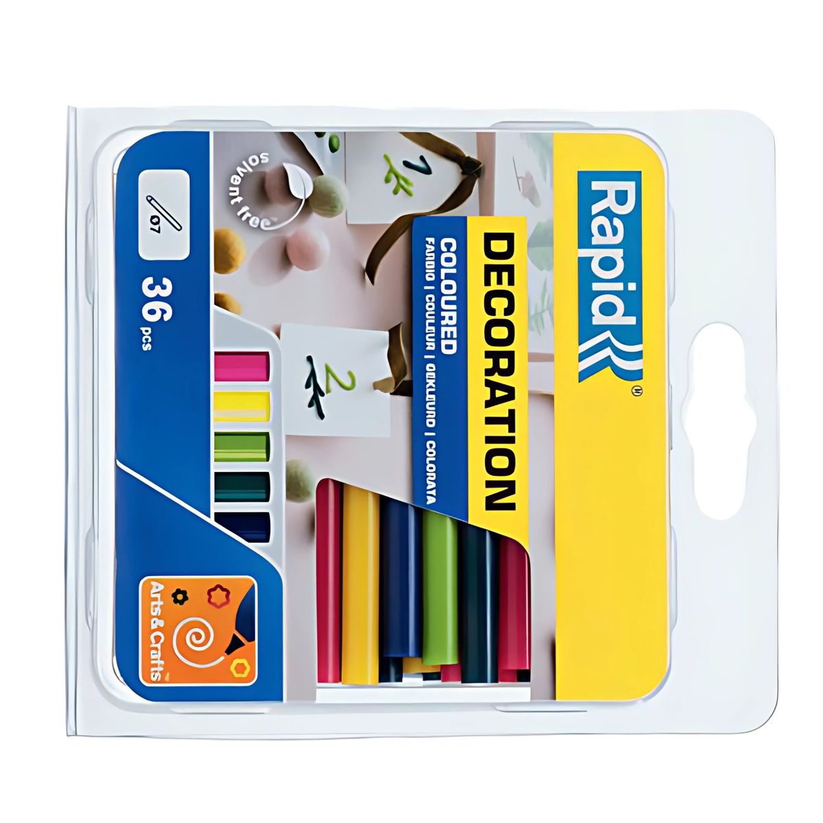 RAPID - 36 Barras De Silicona 7mm De 90mm Largo Colores - SC