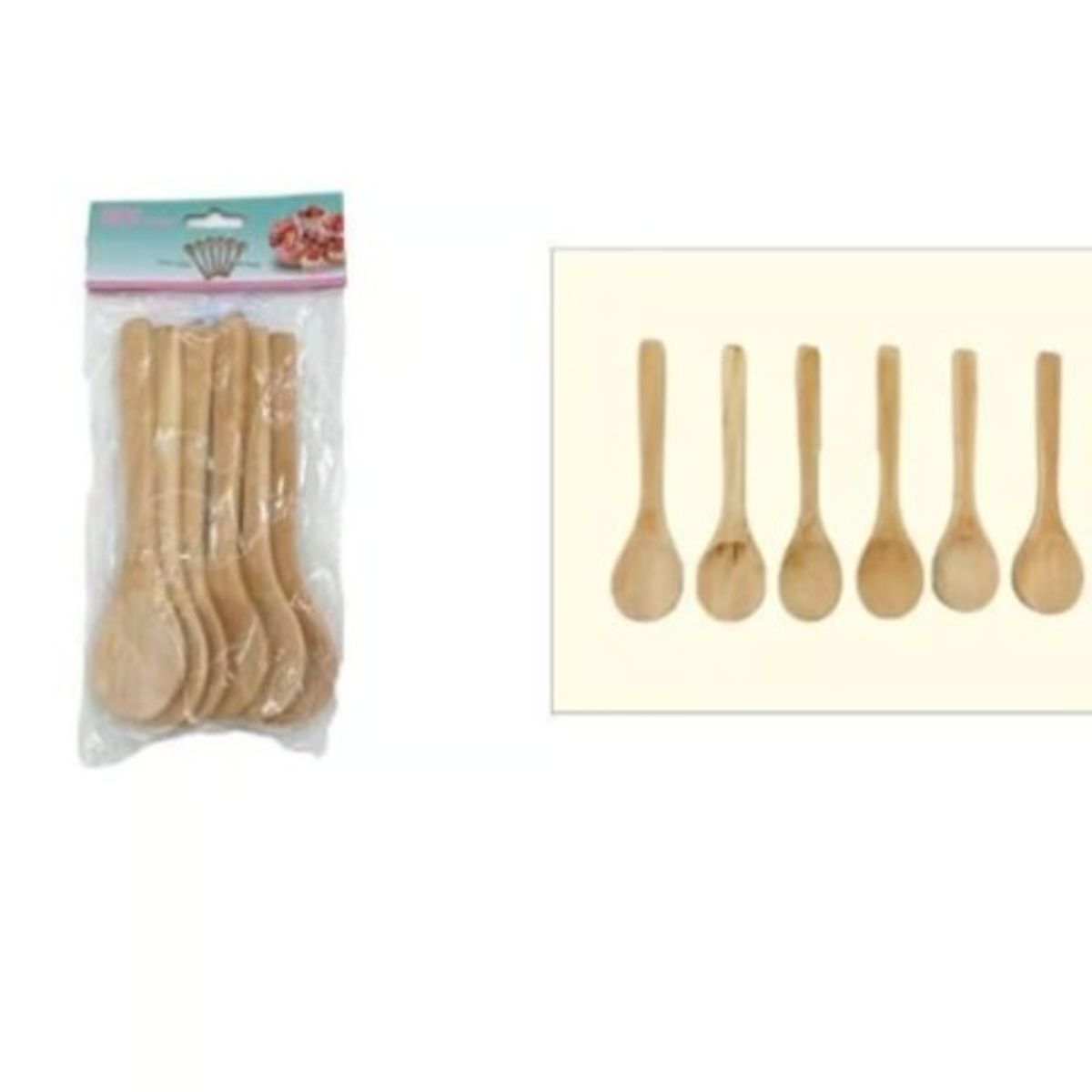 GENERICO - Cuchara De Madera 6 Piezas Cocina Mediana