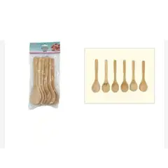 GENERICO - Cuchara De Madera 6 Piezas Cocina Mediana
