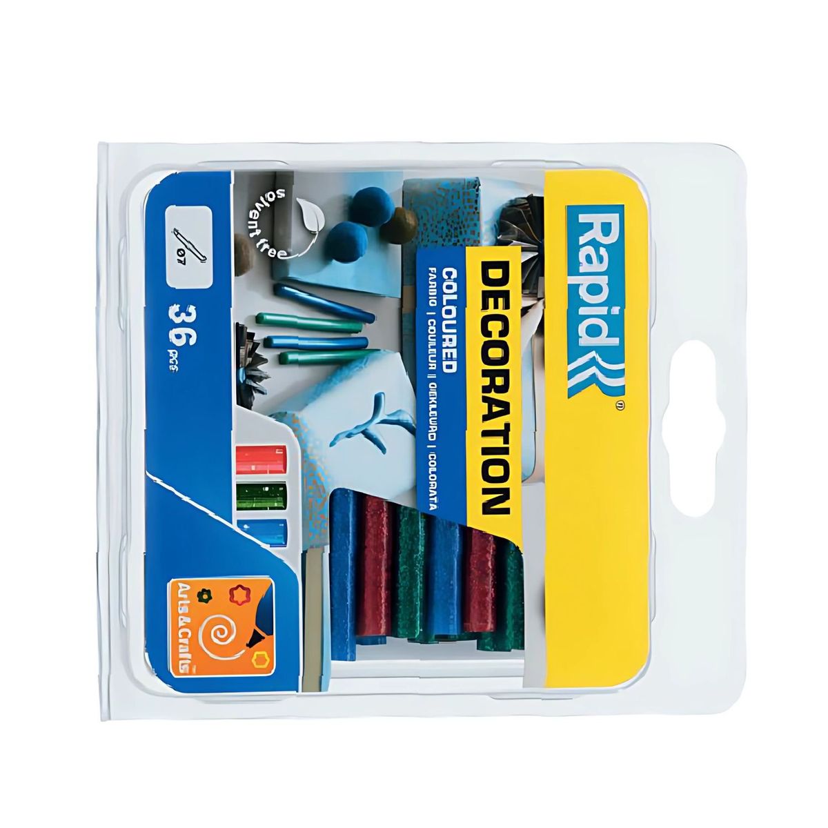 RAPID - 36 Barras De Silicona Glitter 7mm X 90mm  Colores - SC