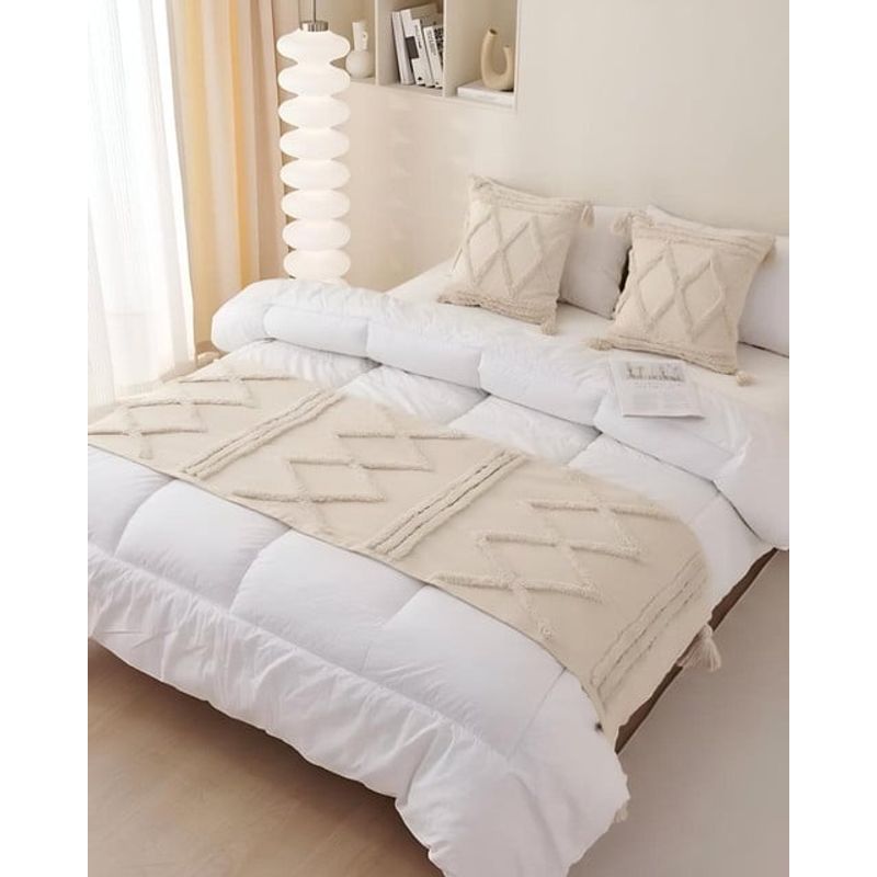 GENERICO - JUEGO DE PIECERA DE CAMA MAS 2 COJIN CON FUNDAS MODELO BOHO