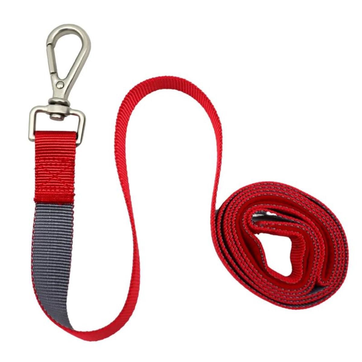 METALFER - Correa Para Perros Agarre Acolchado 1.5 Mts X 2.5 Cm Rojo