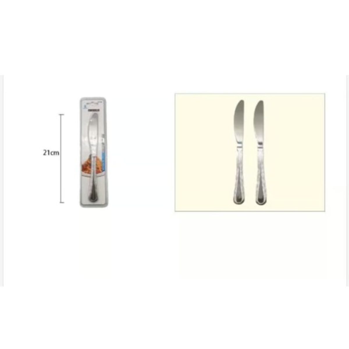 GENERICO - Cuchillo De Acero Inoxidable 2 Piezas 21Cm