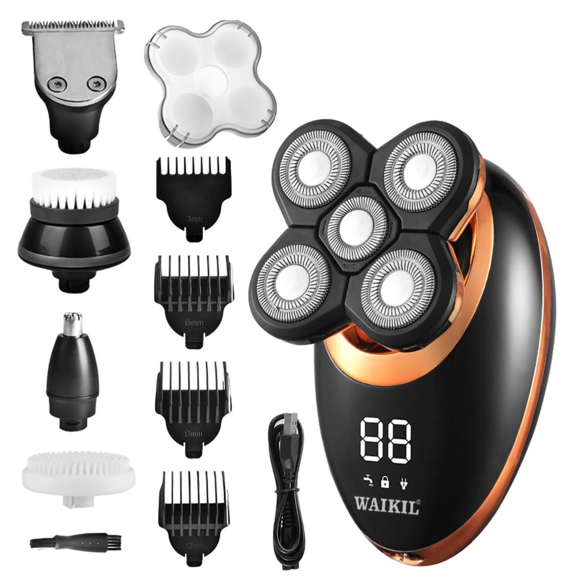 GENERICO - Maquinilla De Afeitar Eléctrica 5 En 1 Para Hombres Regalo