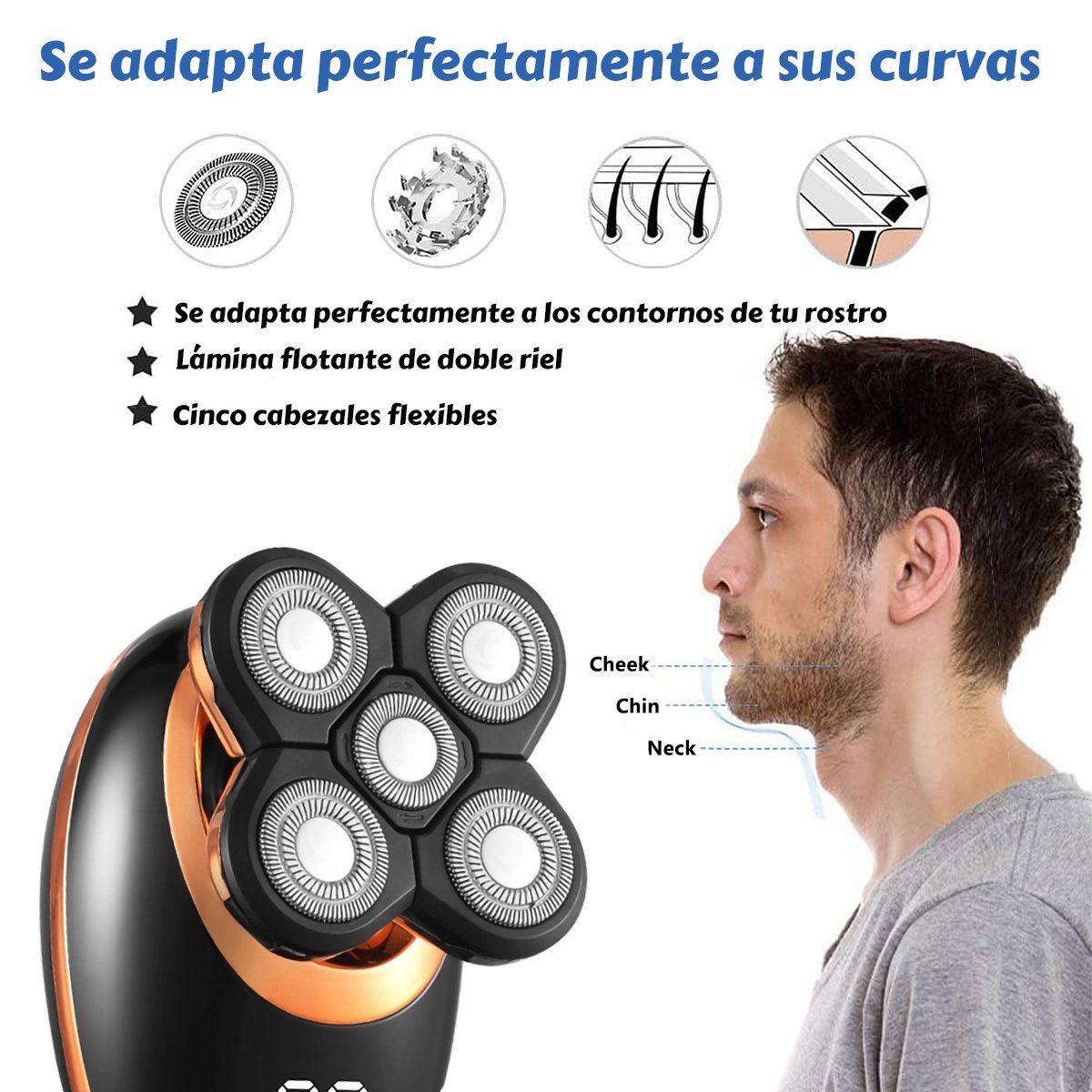 GENERICO - Maquinilla De Afeitar Eléctrica 5 En 1 Para Hombres Regalo