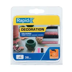 RAPID - 36 Barras De Silicona Purpurina 7mm X 90mm Colores - SC