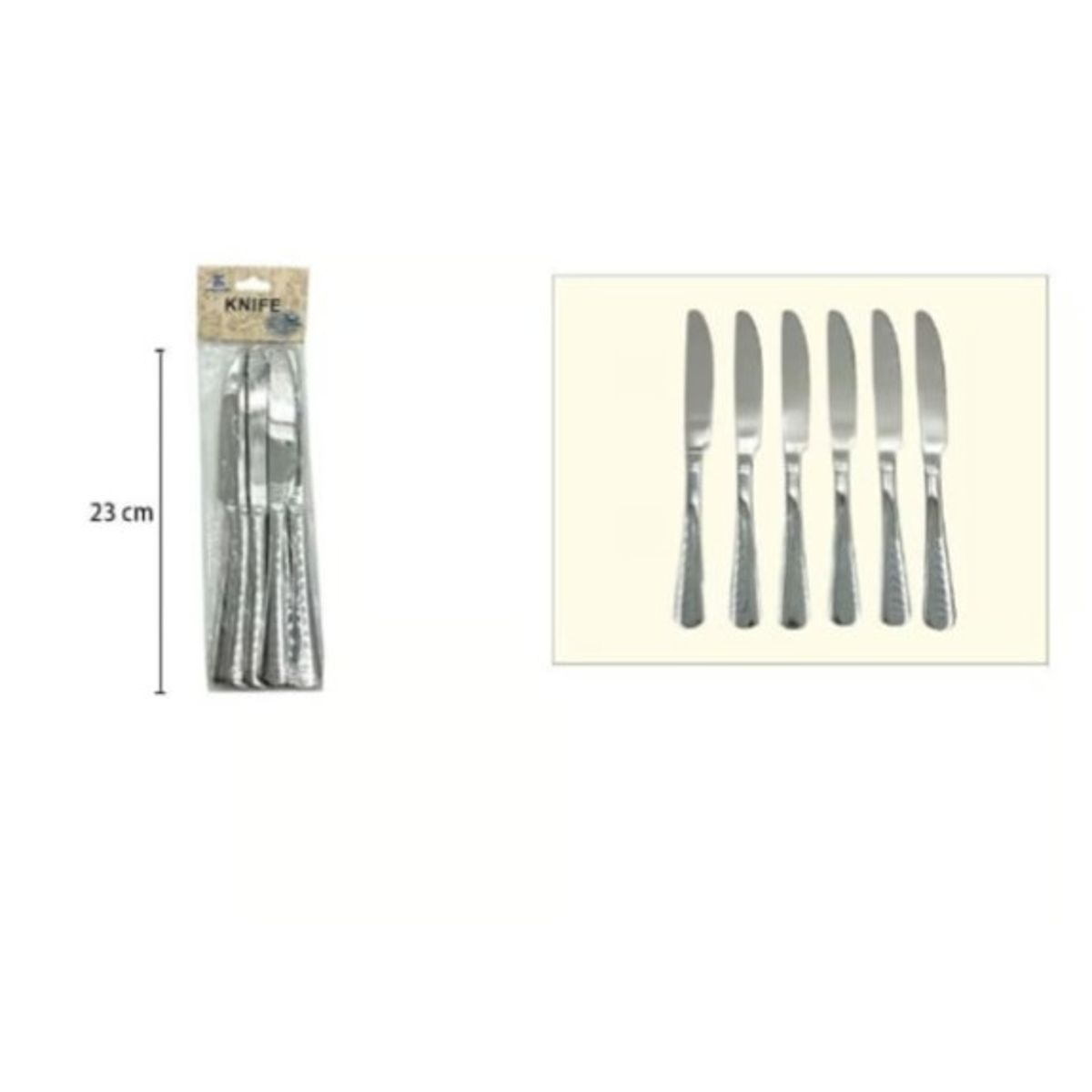 GENERICO - Cuchillo De Acero Inoxidable 6 Piezas 23Cm