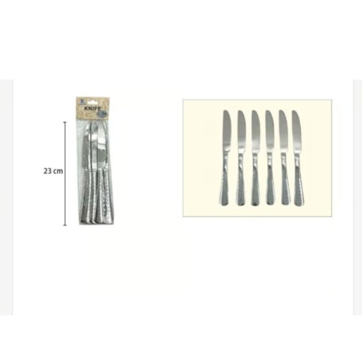 GENERICO - Cuchillo De Acero Inoxidable 6 Piezas 23Cm