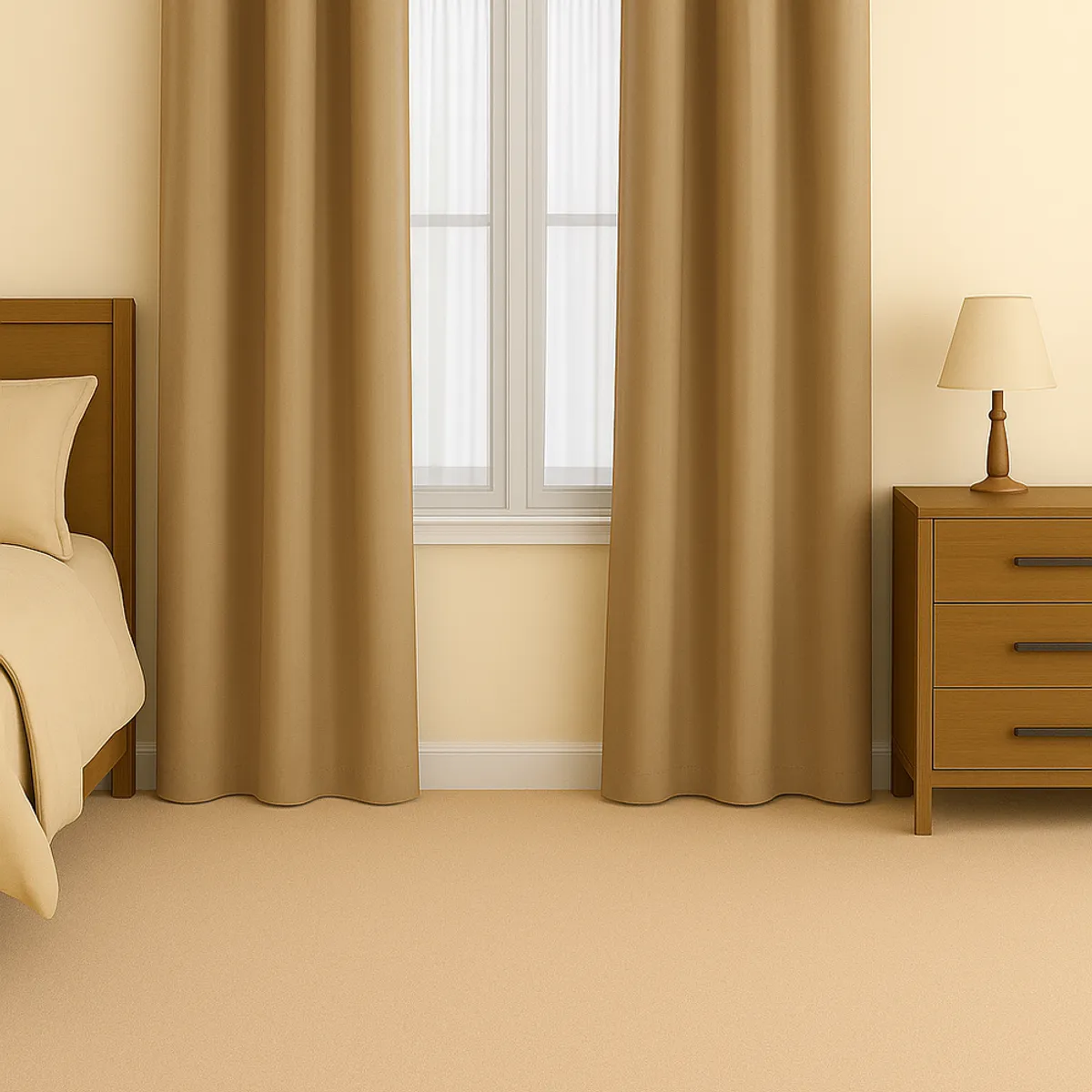 CLEMS - Pack 2 Cortina de Tela Delgada 100% Blackout Dorado