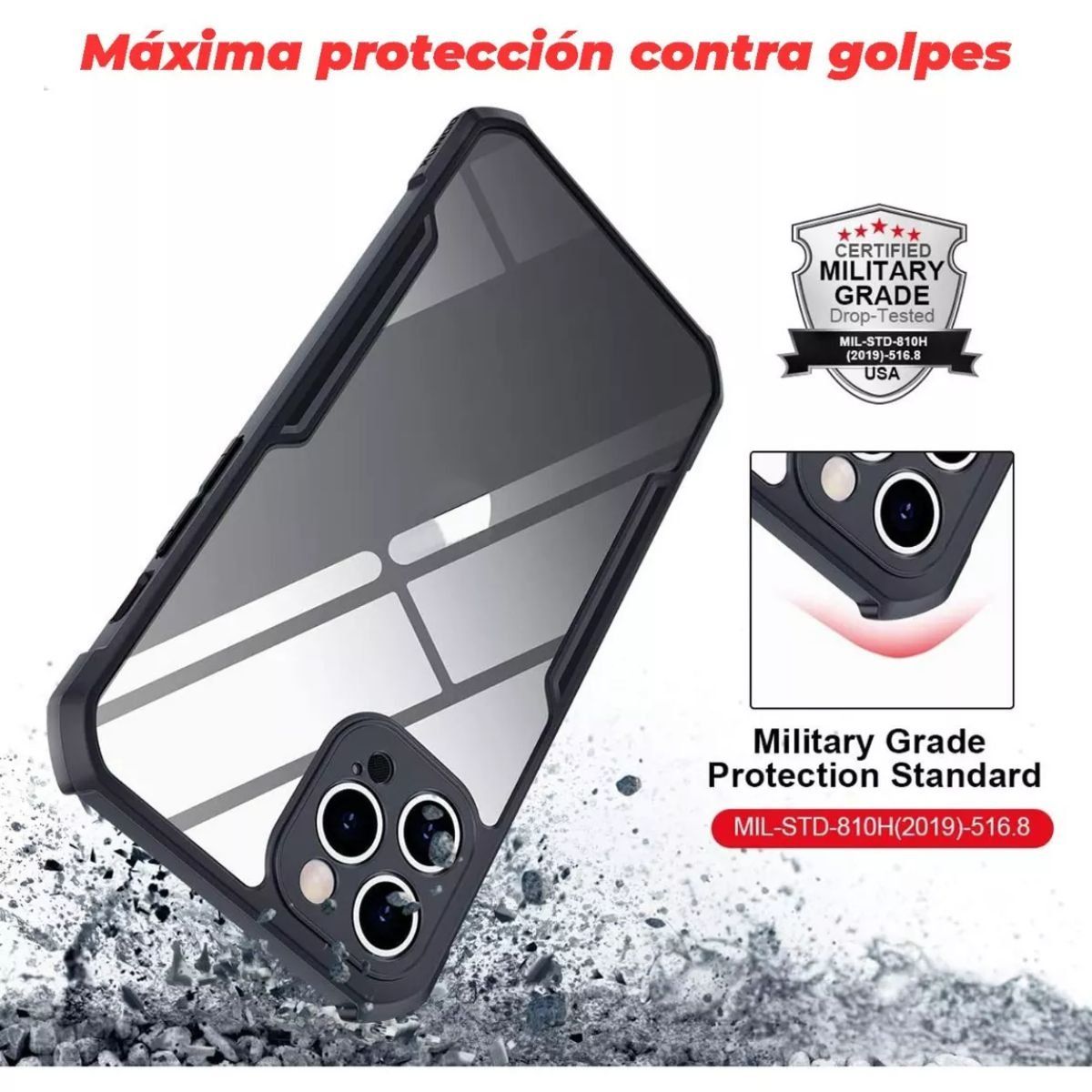 XUNDD - Carcasa para iPhone 12 Pro Militar Grade Reforzada X