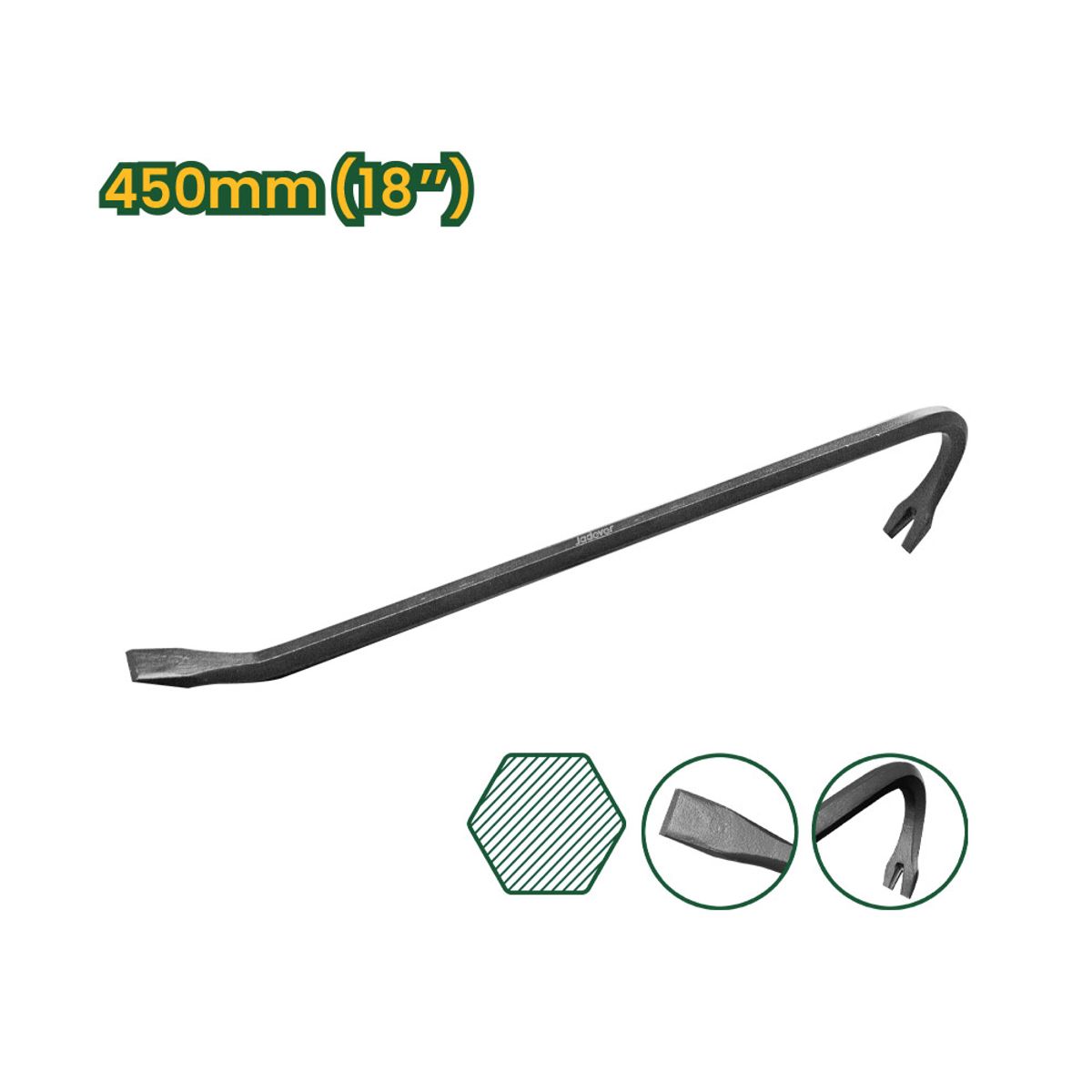 JADEVER - Barretilla Diablo Saca Clavos 450mm 18 Pulgadas JADEVER