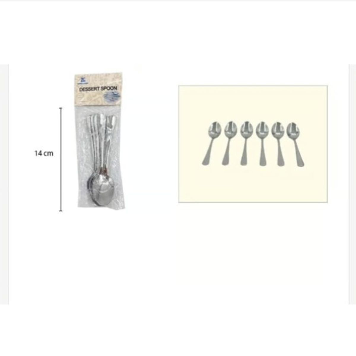 GENERICO - Cuchara De Acero Inoxidable 6 Piezas 14Cm