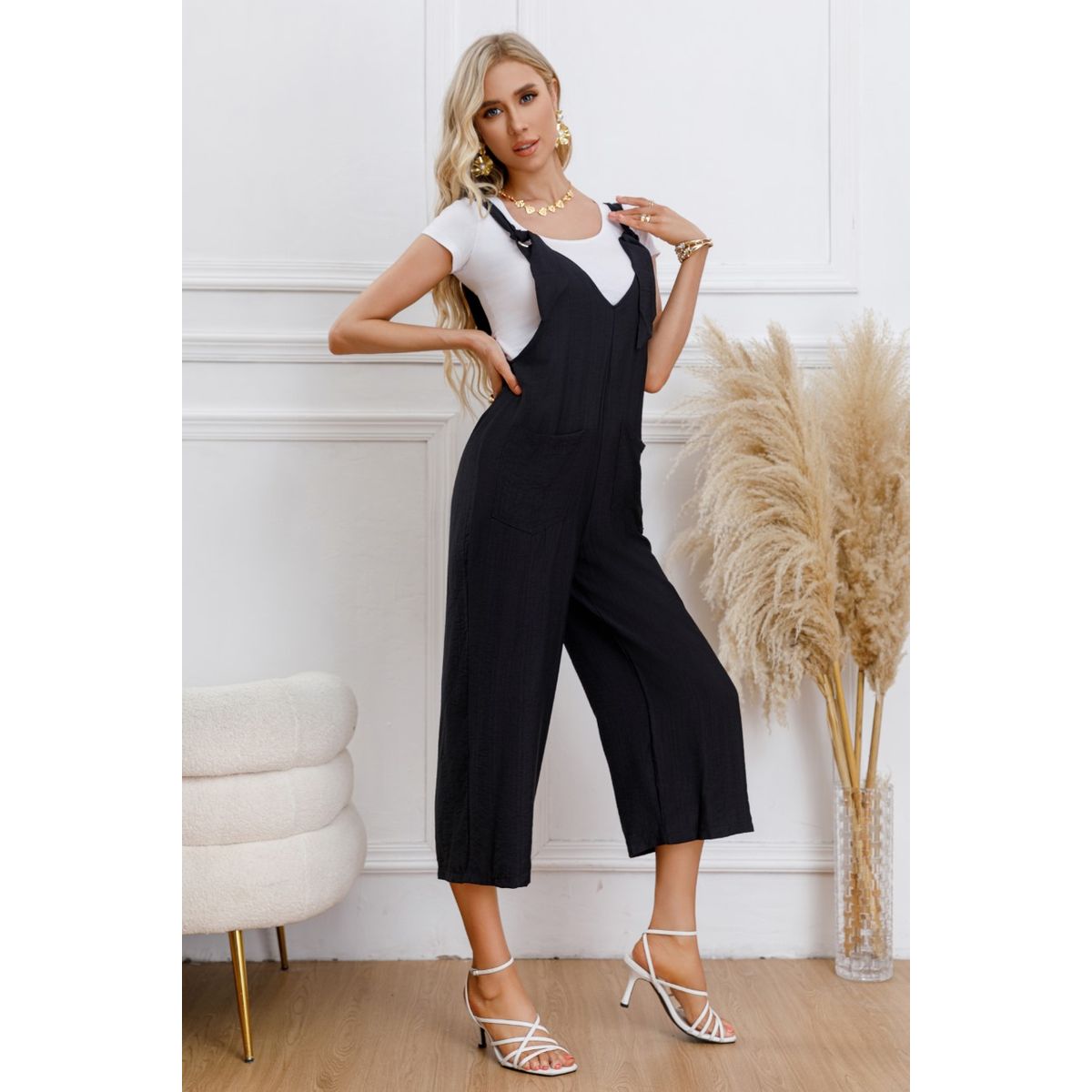 LIKE SHOP - Enterito Mujer Jardinera Midi Primavera Verano Tirantes 3325