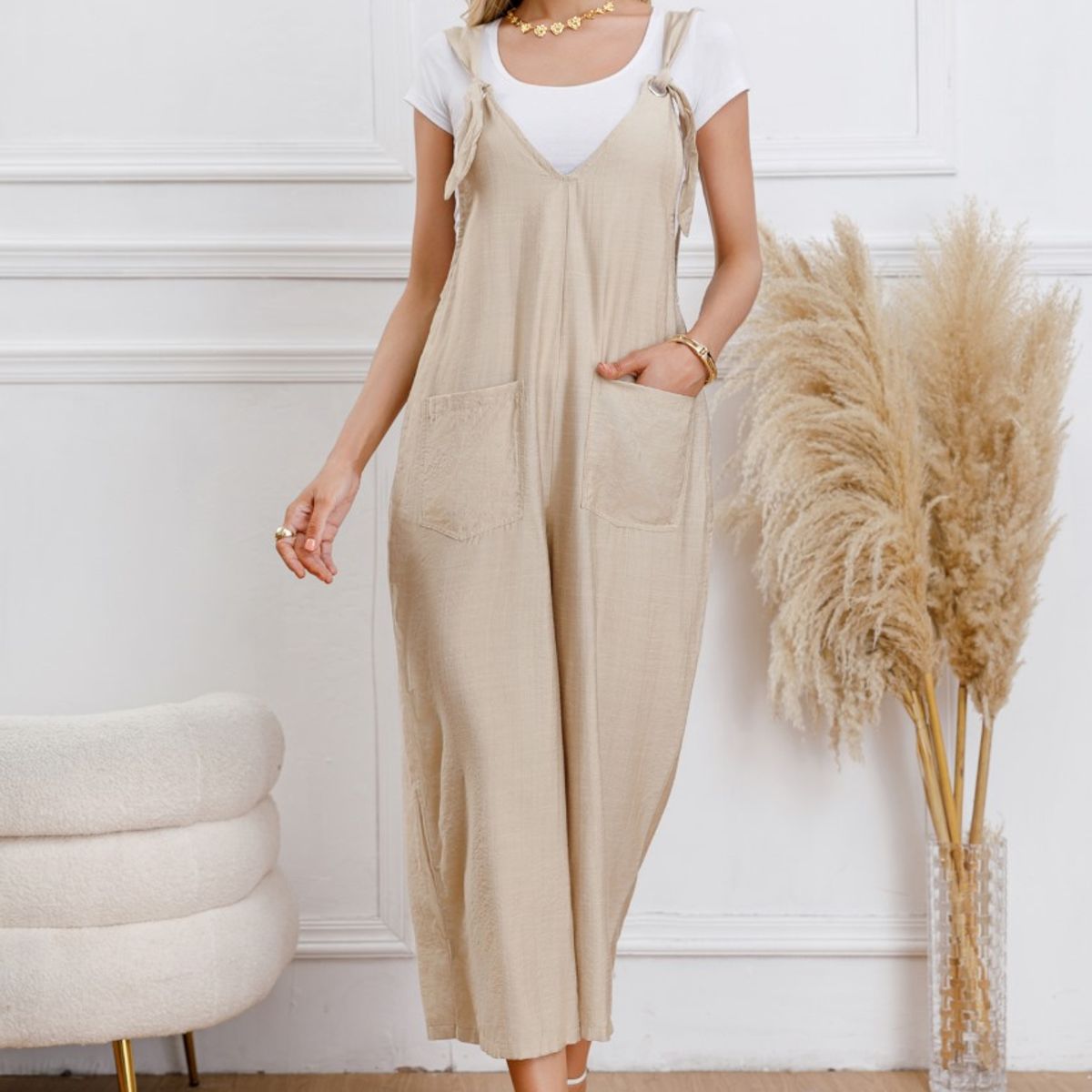 LIKE SHOP - Enterito Mujer Jardinera Midi Primavera Verano Tirantes 3325