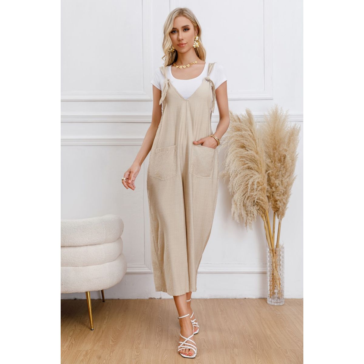 LIKE SHOP - Enterito Mujer Jardinera Midi Primavera Verano Tirantes 3325