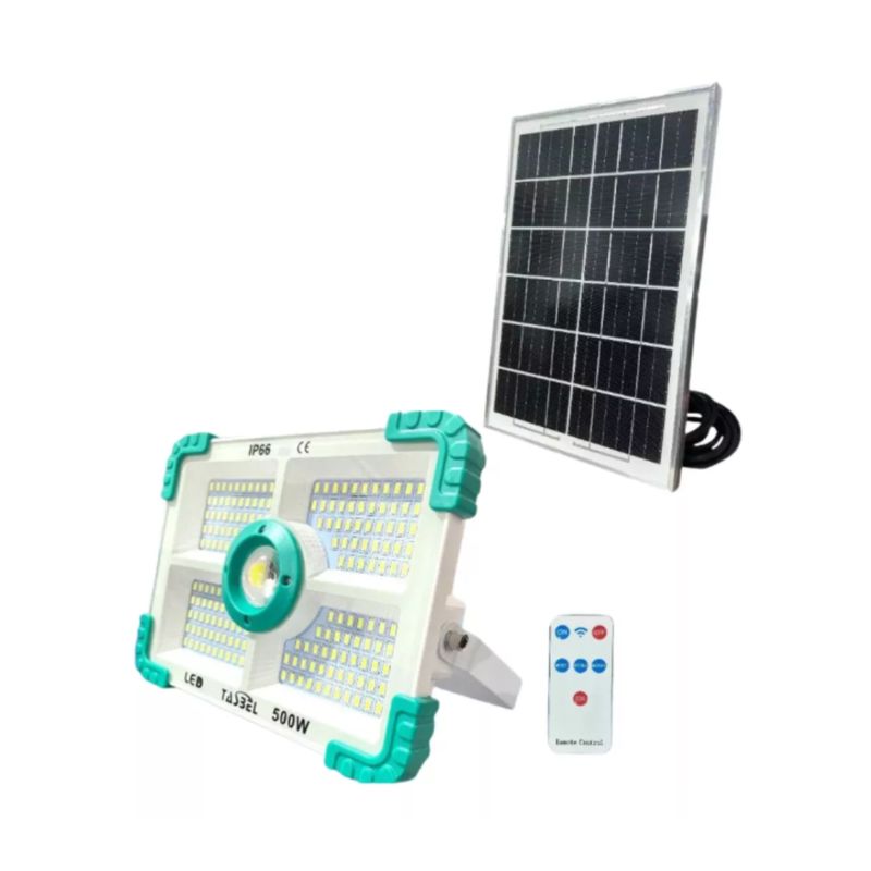 GENERICO - Foco Reflector Solar Portátil 500w + Control + Panel