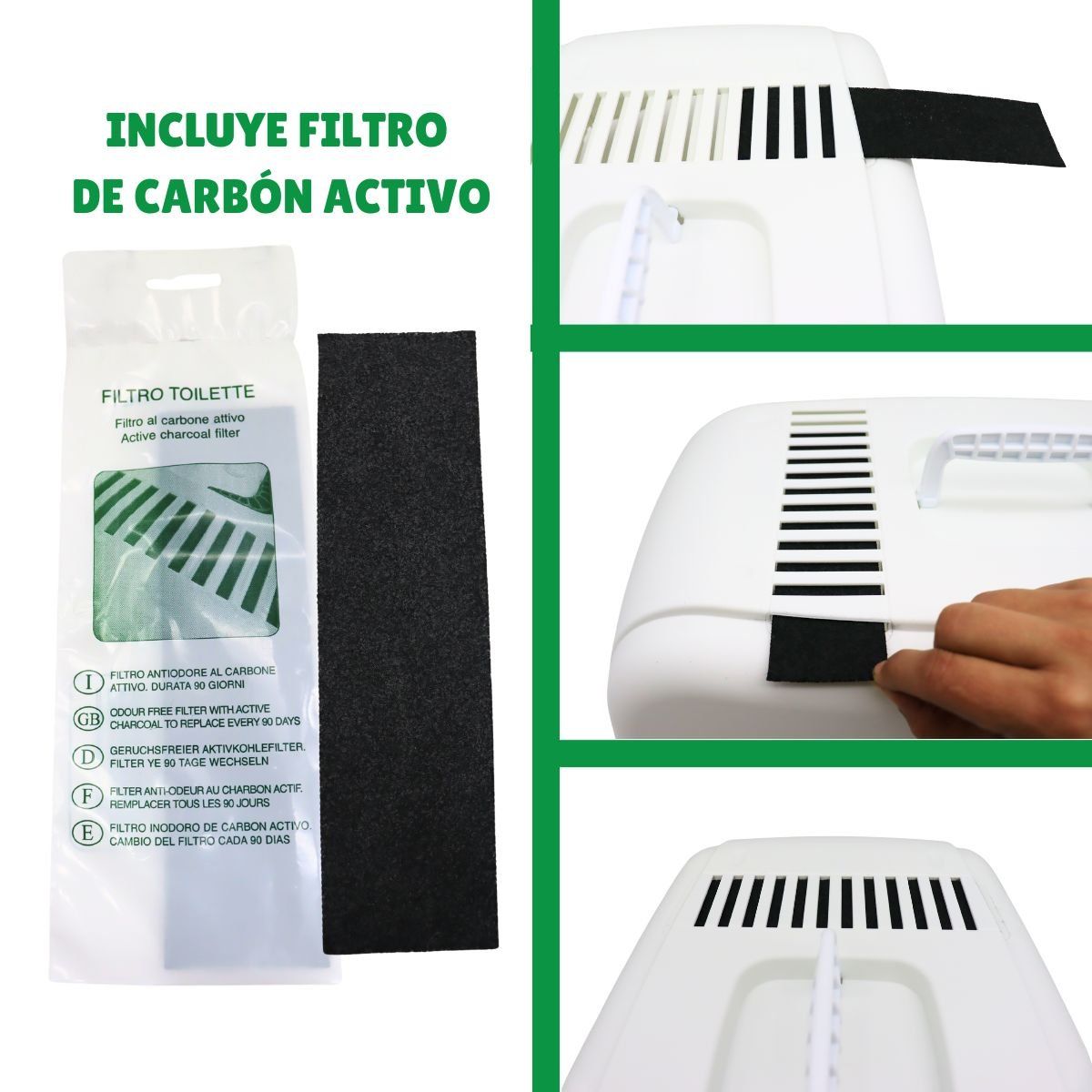 GENERICO - Arenero Cerrado para Gatos con Carbón Activo Amarillo