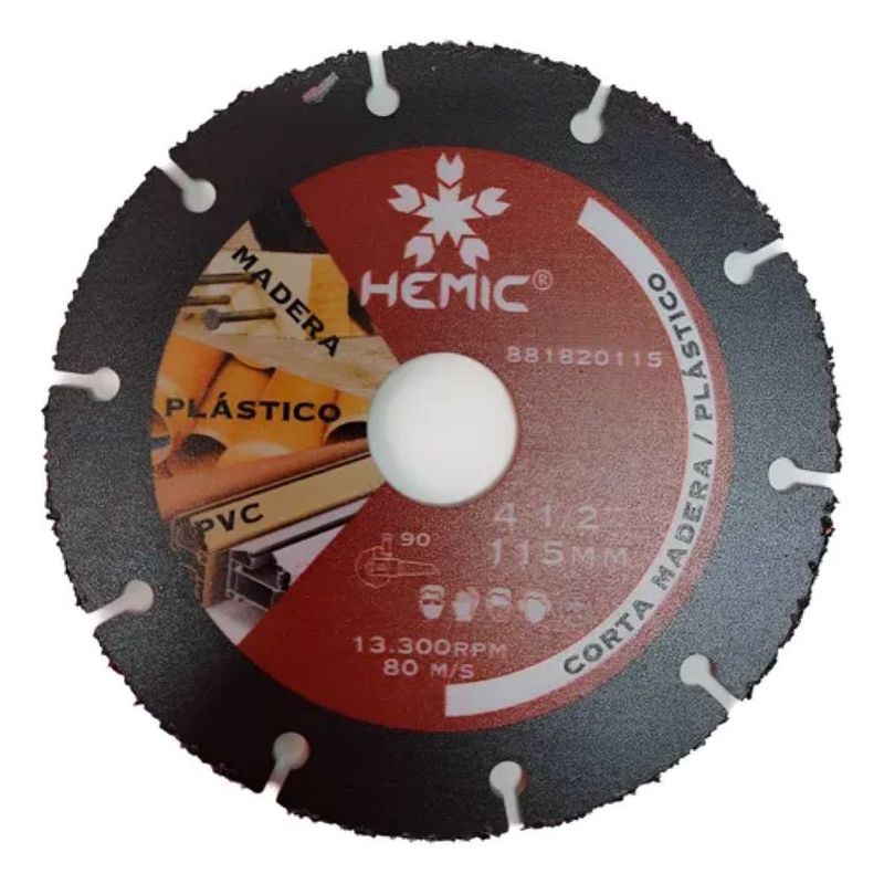 METALFER - Disco Corta Madera Plástico 115mm Hemic