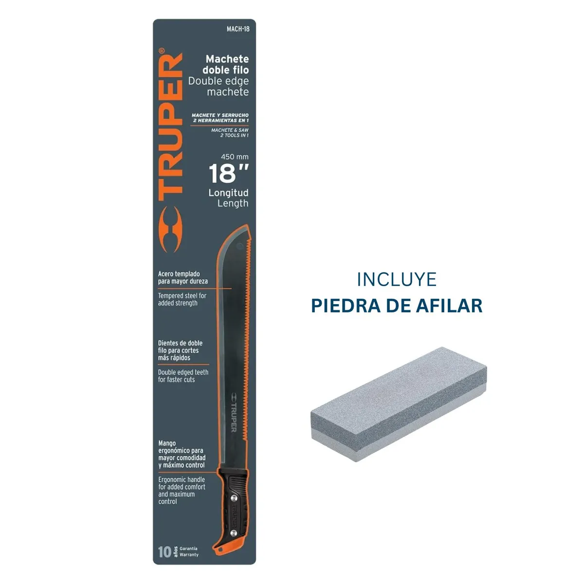 TRUPER - Machete Con Serrucho Truper Mas Piedra De Afilar