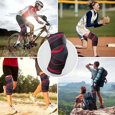 Imagen 2 del producto 1 Par Rodilleras Ajustables Elásticas Deportivas Compresión