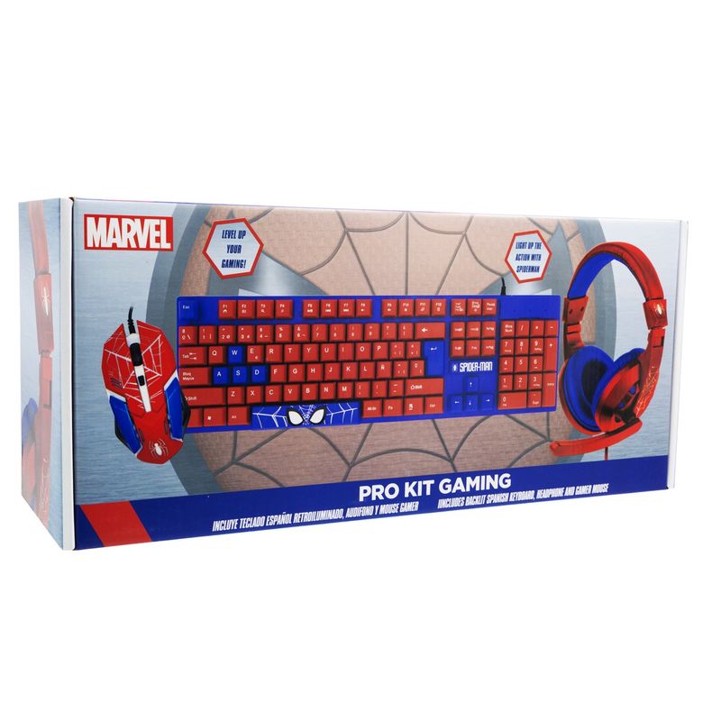 DISNEY - KIT GAMER 3 EN 1 SPIDERMAN (TECLADO, MOUSE Y AUDÍFONOS)