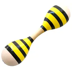 GENERICO - Maraca Doble de Madera Sonajera Niños Abejita 55503
