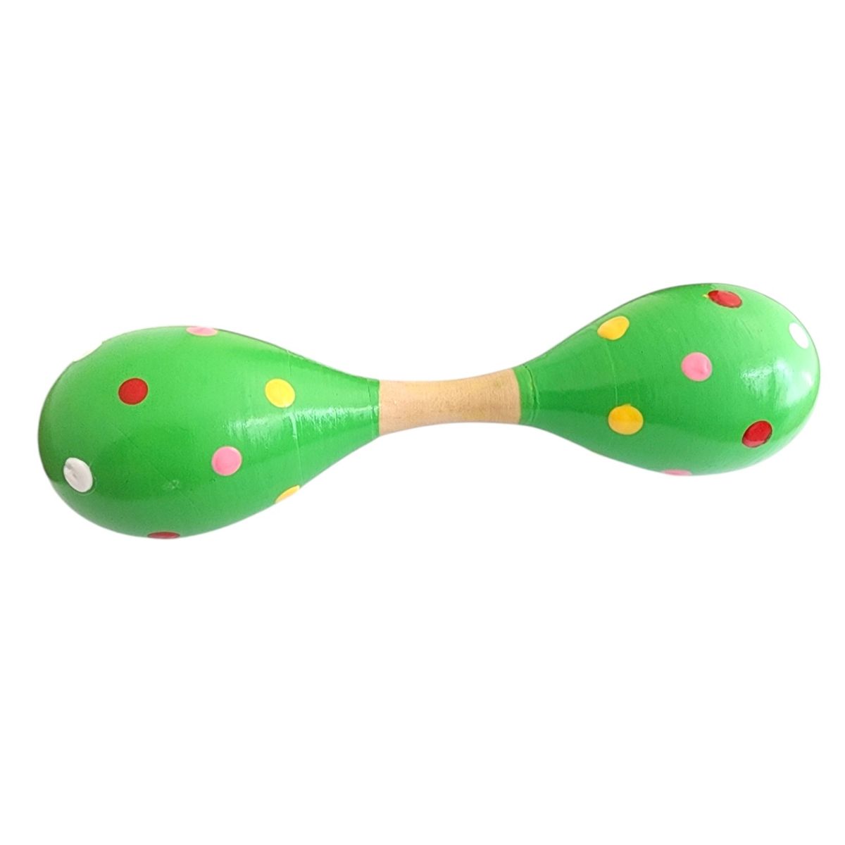 GENERICO - Maraca Doble Martillo de Madera Sonajera Niños Verde 55503