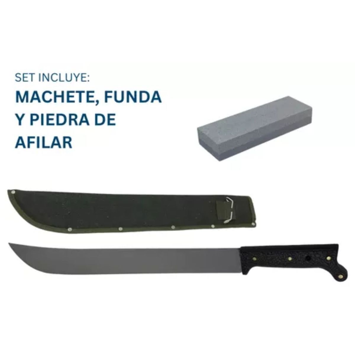 GENERICO - Machete Con Funda Mas Piedra De Afilar