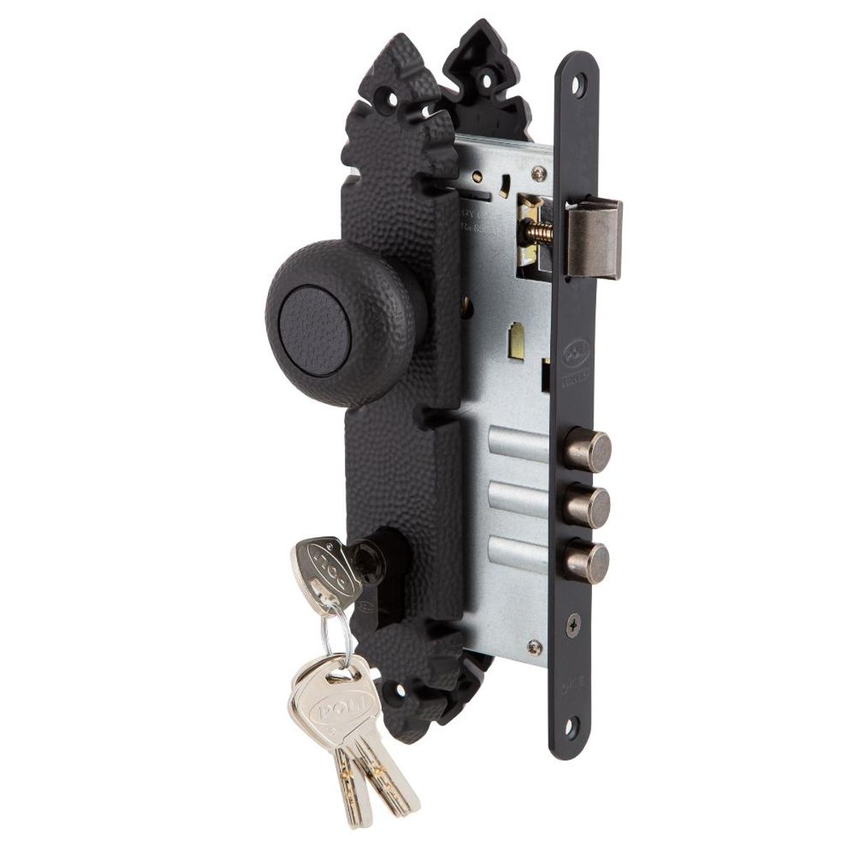 POLI - CERRADURA POLI EMBUTIDO RUSTICA POMO ACCESO FIJO 105101