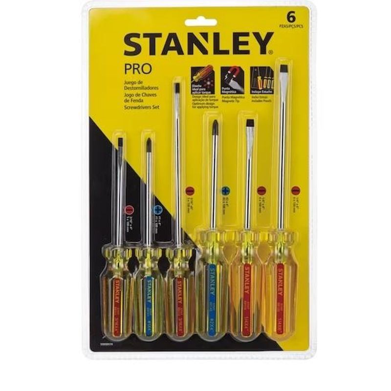 STANLEY - JUEGO 6 DESTORNILLADORES PRO 69170 STANLEY