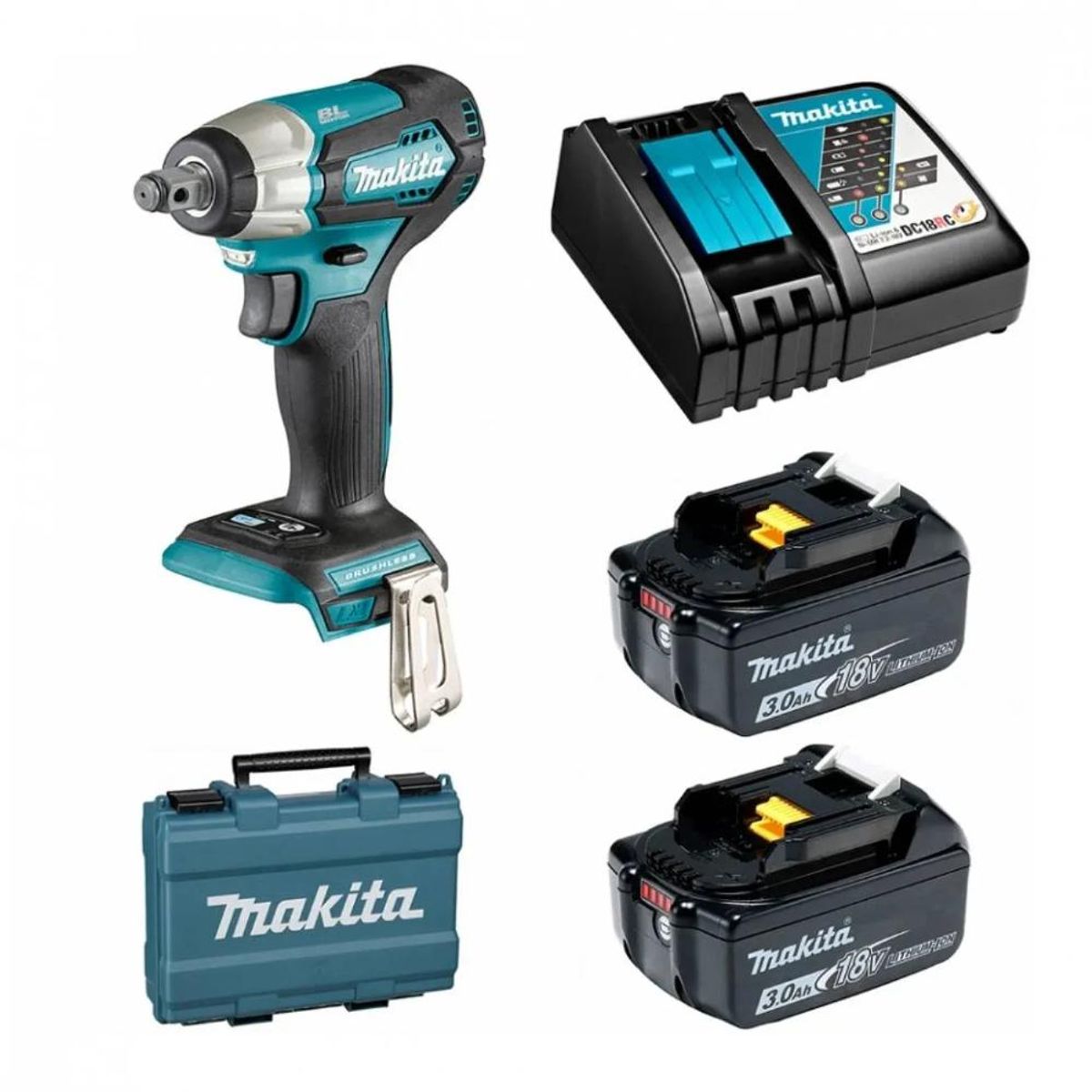 MAKITA - LLAVE DE IMPACTO MAKITA 12 18V INALAMBRICA INCLUYE 2 BATERIA DE 30AH Y CARGADOR DTW181RFE