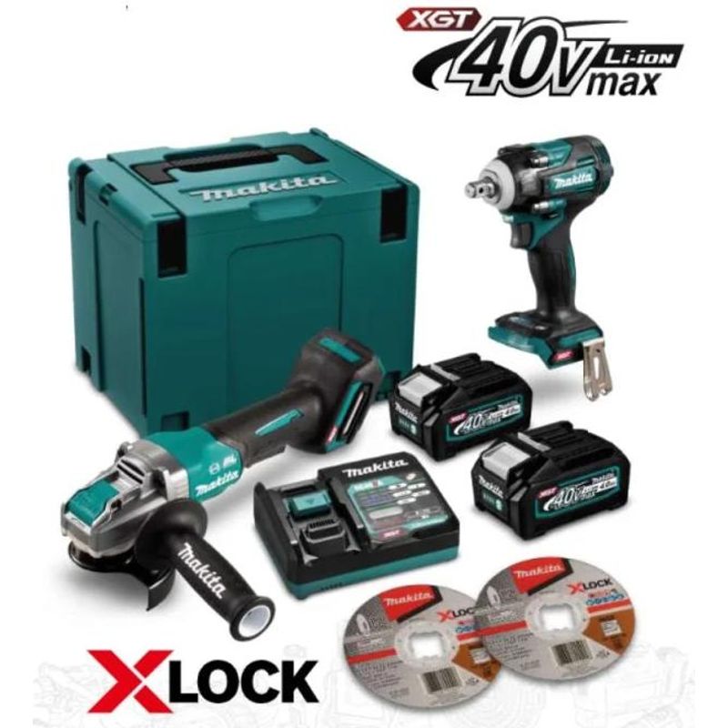 MAKITA - Kit Makita GA046GM202-1 Esmeril 412+ Llave Impacto 12-40v