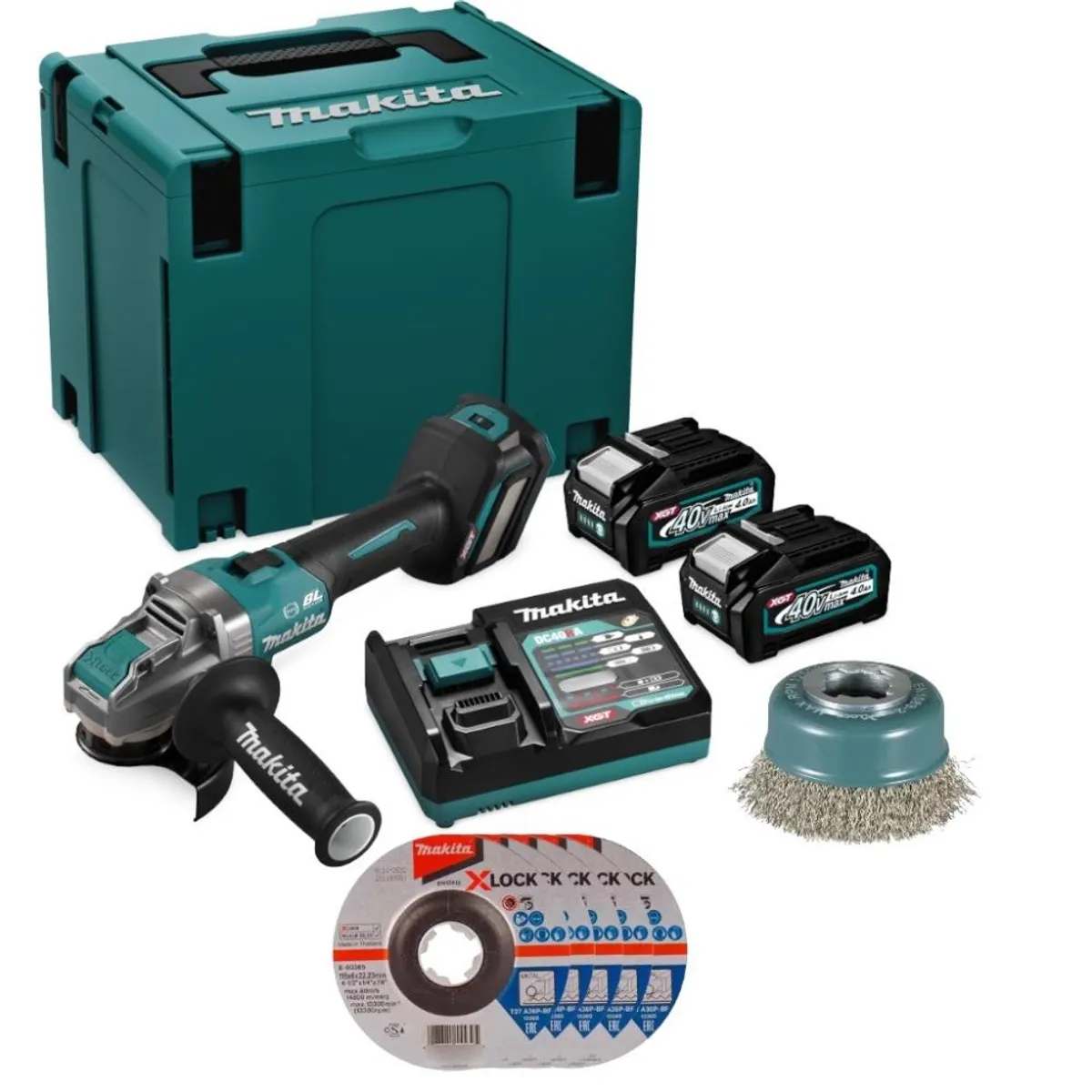 MAKITA - KIT 40V MAKITA GA040GM202-1 Esmeril 412 + 2 Bat 40+ Carg