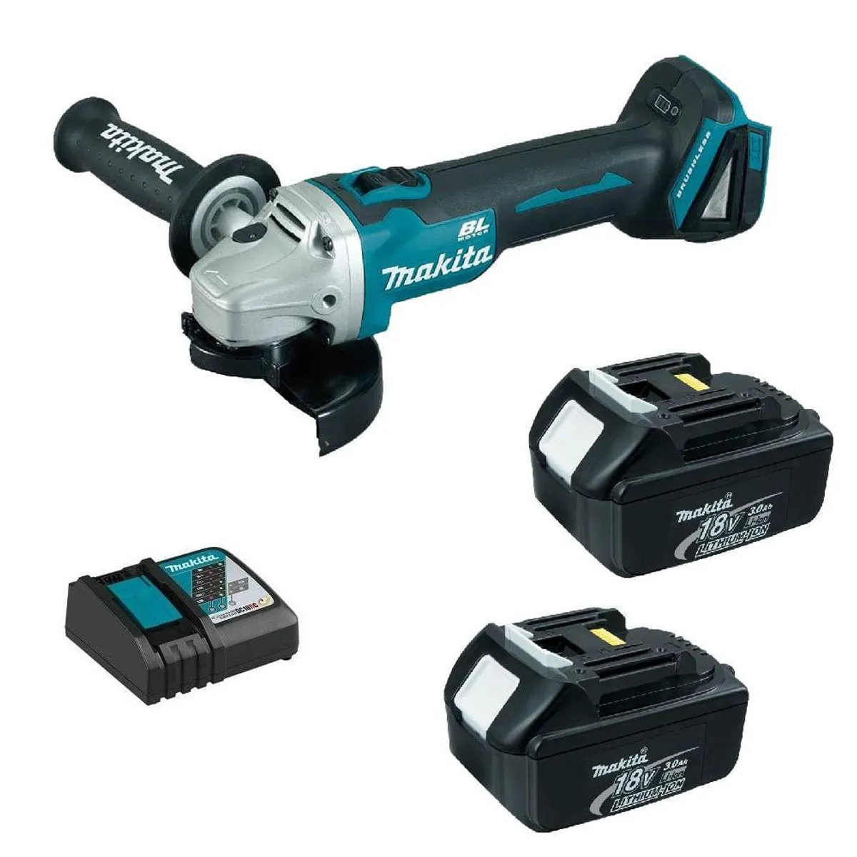 MAKITA - ESMERIL ANGULAR MAKITA DGA454RFE 4 12 18V+2 BAT 30A+ CARG