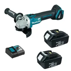 MAKITA - ESMERIL ANGULAR DGA454RFE 4 12 18V+2 BAT 30A+ CARG
